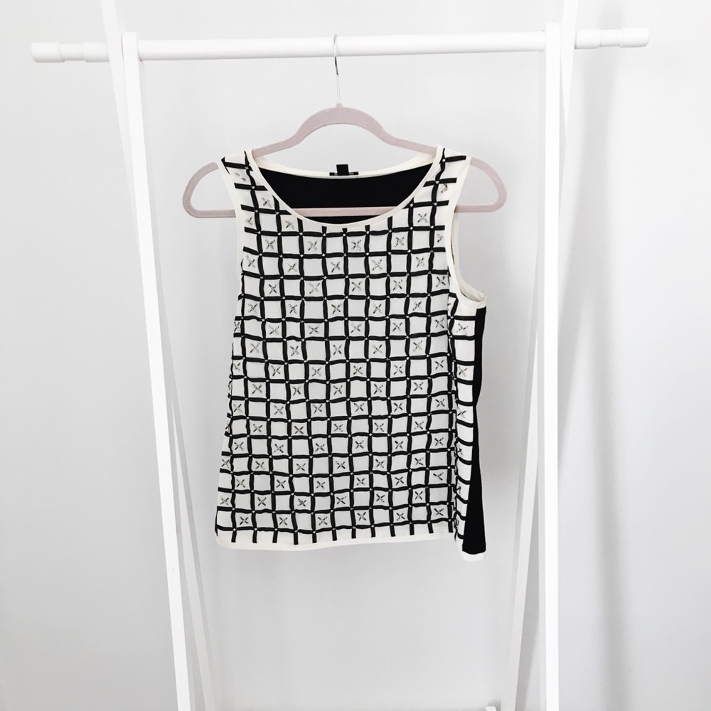 Ann Taylor Beaded Front Tank Top